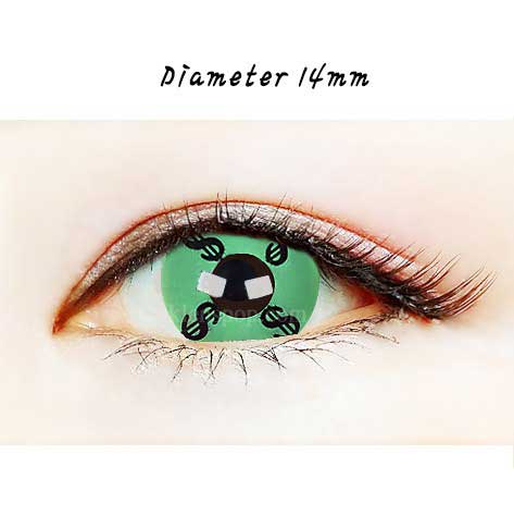 Close-up-Image-of-eye-035-Green-Money-Halloween-Contact-Lenses