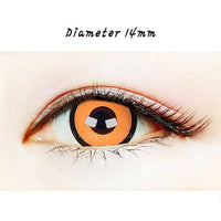 Close-up-Image-of-eye-069-Yellow-Frog-Halloween-Contact-Lenses