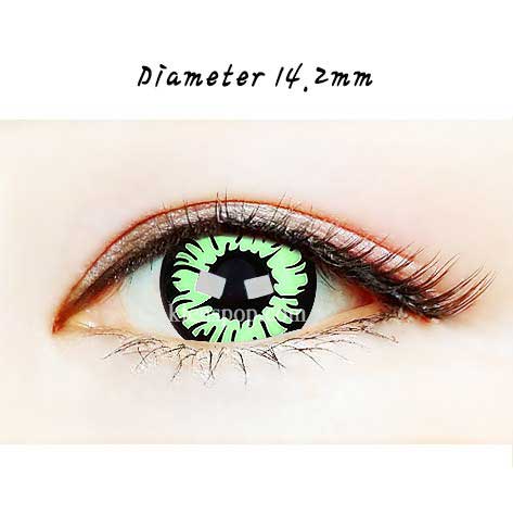 Close-up-Image-of-eye-SF-17-Green-Halloween-Contact-Lenses