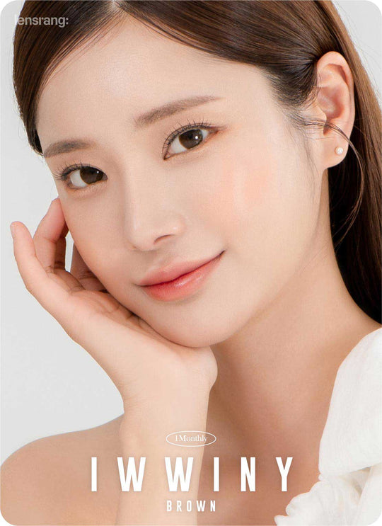 Iwwiny Brown (2pcs) Monthly ( Buy 1 Get 1 Free ) (Silicone Hydrogel) Colored Contacts