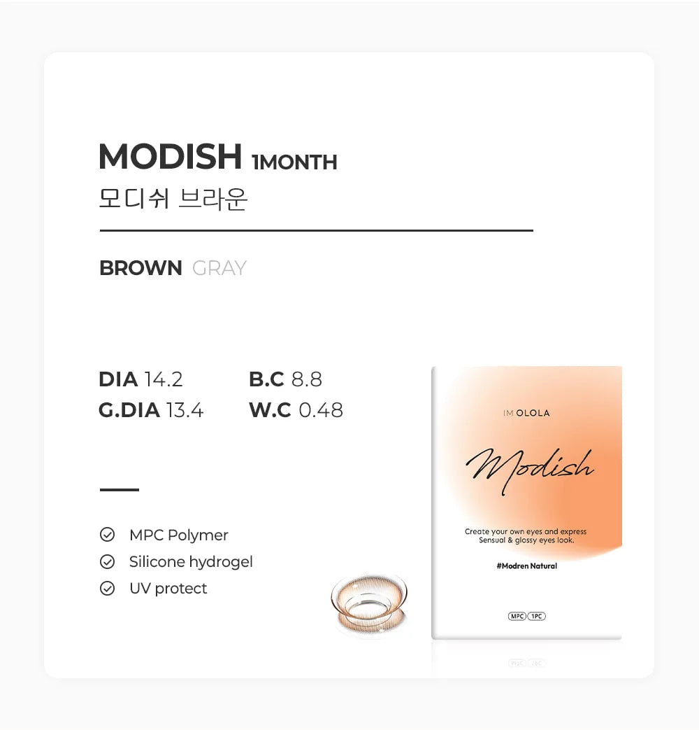 Modish Brown (2pcs) Monthly (Silicone Hydrogel) - product details