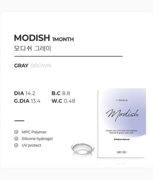 Modish Gray (2pcs) Monthly (Silicone Hydrogel) - product details