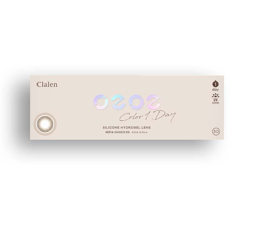 Clalen O2O2 Color 1Day Sepia Choco EX (30pcs) (Toric Lens) (Silicone hydrogel) Colored Contacts