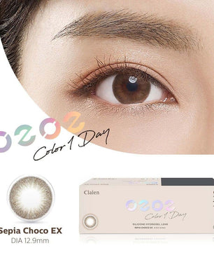Clalen O2O2 Color 1Day Sepia Choco EX (30pcs) (Toric Lens) (Silicone hydrogel) Colored Contacts