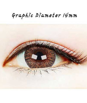 Close-up-Image-of-an-eye-wearing-Ashley-S-Brown-Colored-Contacts-2Pcs-6-Months