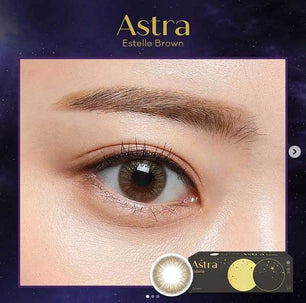 Close-up-Image-of-an-eye-wearing-Astra-Estelle-1Day-Brown-30pcs-Multicolor-Pearl-Lens-Colored-Contacts