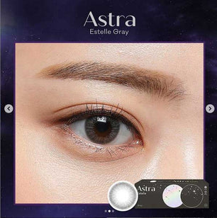 Close-up-Image-of-an-eye-wearing-Astra-Estelle-1Day-Grey-30pcs-Multicolor-Pearl-Lens-Colored-Contacts