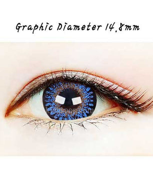 Close-up-Image-of-an-eye-wearing-Bambi-Blue-2pcs-6-Months-Colored-Contacts