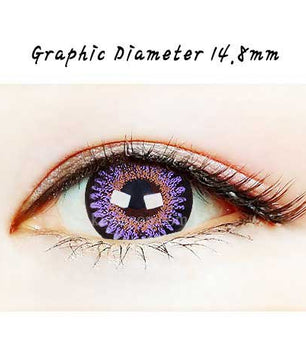 Close-up-Image-of-an-eye-wearing-Bambi-Violet-2pcs-6-Months-Colored-Contacts