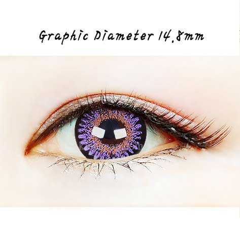 Close-up-Image-of-an-eye-wearing-Bambi-Violet-2pcs-6-Months-Colored-Contacts