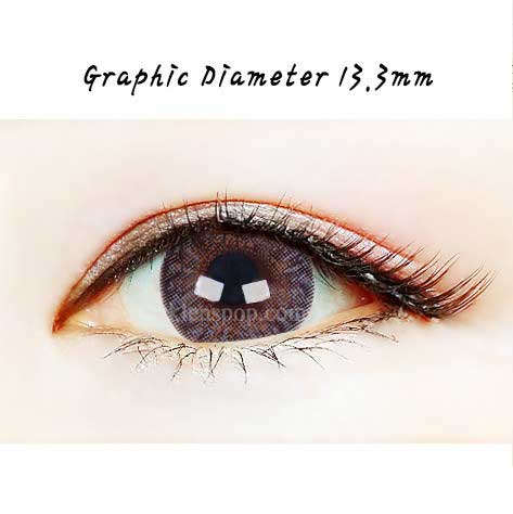 Close-up-Image-of-an-eye-wearing-Bunny-3color--Grey-2pcs-6-Months-Colored-Contacts