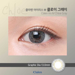 Close-up-Image-of-an-eye-wearing-Clalen-Iris-M-Chloe-Grey-2pcs-Colored-Contacts