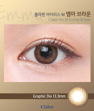 Close-up-Image-of-an-eye-wearing-Clalen-Iris-M-Emma-Brown-2pcs-Colored-Contacts