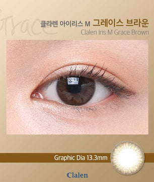 Close-up-Image-of-an-eye-wearing-Clalen-Iris-M-Grace-Brown-Colored-Contacts