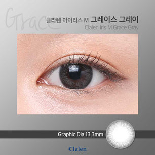 Close-up-Image-of-an-eye-wearing-Clalen-Iris-M-Grace-Grey-Colored-Contacts