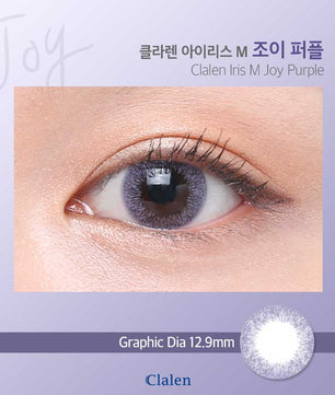 Close-up-Image-of-an-eye-wearing-Clalen-Iris-M-Joy-Violet-2pcs-Colored-Contacts