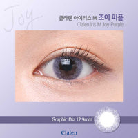 Close-up-Image-of-an-eye-wearing-Clalen-Iris-M-Joy-Violet-2pcs-Colored-Contacts