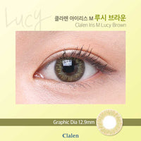 Close-up-Image-of-an-eye-wearing-Clalen-Iris-M-Lucy-Brown-2pcs-Colored-Contacts