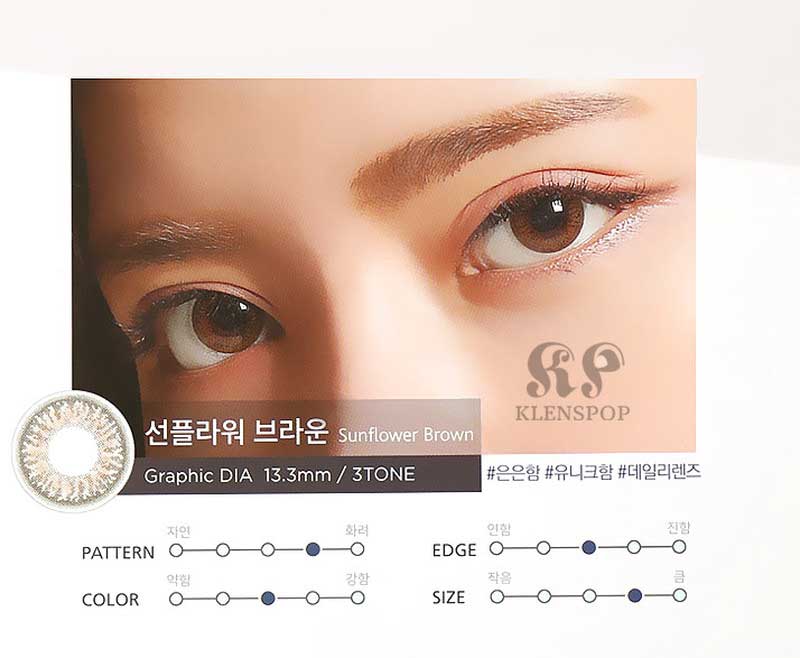 Close-up-Image-of-an-eye-wearing-Clalen-Iris-M-Sunflower-Brown-2pcs-Colored-Contacts