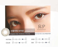 Close-up-Image-of-an-eye-wearing-Clalen-Iris-M-Sunflower-Brown-2pcs-Colored-Contacts
