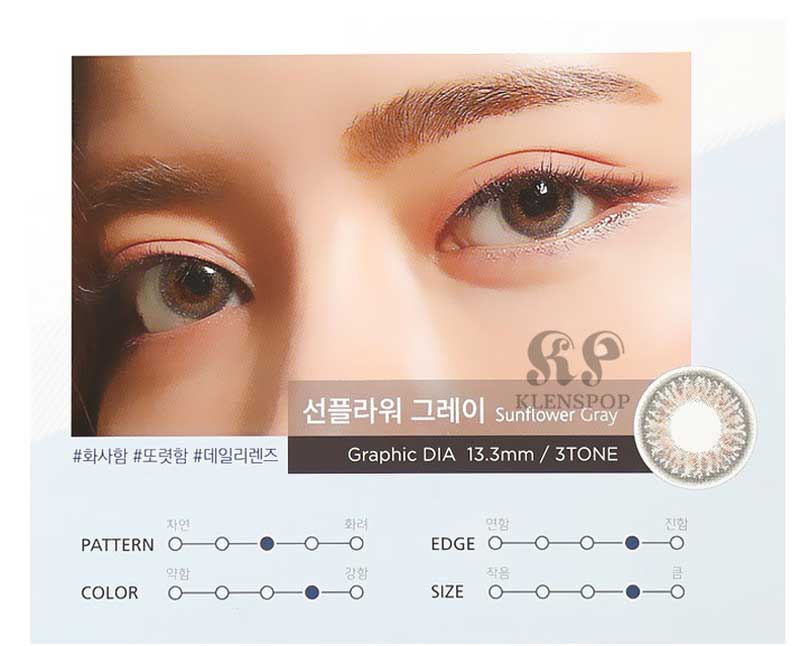 Close-up-Image-of-an-eye-wearing-Clalen-Iris-M-Sunflower-Grey-2pcs-Colored-Contacts