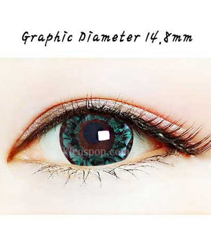 Close-up-Image-of-an-eye-wearing-Diamond-Green-2pcs-6-Months-Colored-Contacts