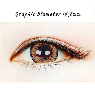 Close-up-Image-of-an-eye-wearing-Dolly-Brown-2pcs-6-Months-Colored-Contacts