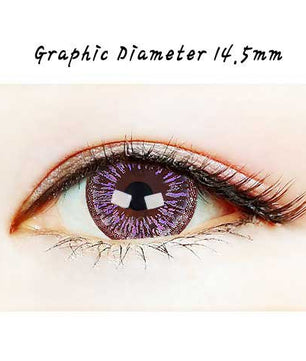 Close-up-Image-of-an-eye-wearing-Ellen-Panda-Violet-4color-2pcs-6-Months-Colored-Contacts