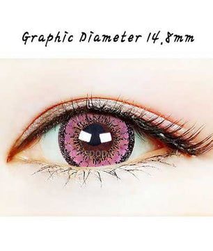 Close-up-Image-of-an-eye-wearing-Kirei-Pink-2pcs-6-Months-Colored-Contacts