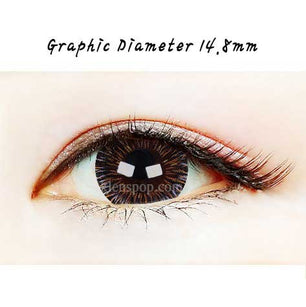 Close-up-Image-of-an-eye-wearing-Rf-4-Brown-2pcs-6-Months-Colored-Contacts