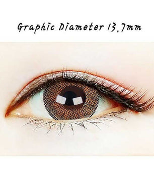 Close-up-Image-of-an-eye-wearing-Romantic-Paris-Brown-2pcs-6-Months-Colored-Contacts