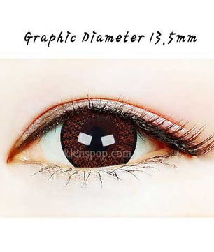 Close-up-Image-of-an-eye-wearing-Sio-Color-Lizzy-Brown-2pcs-6-Months-Colored-Contacts