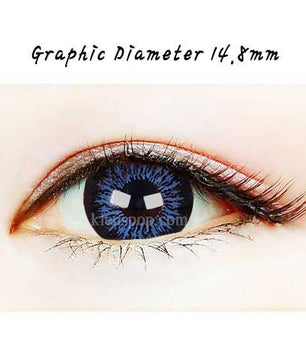 Close-up-Image-of-an-eye-wearing-Ta204-Blue-2pcs-6-Months-Colored-Contacts