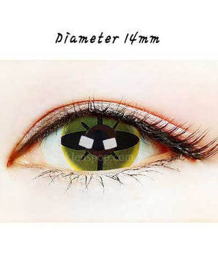 Close-up-Image-of-eye-004-Yellow-Bee-Halloween-Contact-Lenses