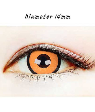 Close-up-Image-of-eye-069-Yellow-Frog-Halloween-Contact-Lenses