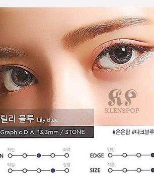 Close-up-Image-of-eye-Clalen-Iris-M-Lily-Blue-2pcs-Monthly-Colored-Contacts