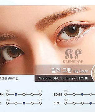 Close-up-Image-of-eye-Clalen-Iris-M-Lily-Green-2pcs-Monthly-Colored-Contacts