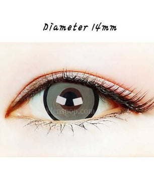 Close-up-Image-of-eye-F-01-Yellow-Laser-Halloween-Contact-Lenses