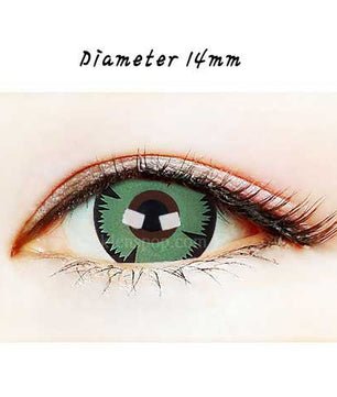Close-up-Image-of-eye-F-07-Green-Moonlight-Halloween-Contact-Lenses