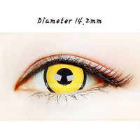 Close-up-Image-of-eye-SF-93-Yellow-Halloween-Contact-Lenses