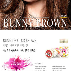 Bunny 3Color Brown (2Pcs) 6 Month Contact Lenses