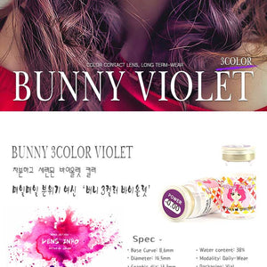 Bunny 3Color Violet Colored Contacts (2Pcs) 6 Months