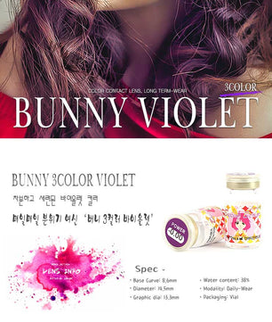 Bunny 3Color Violet Colored Contacts (2Pcs) 6 Months