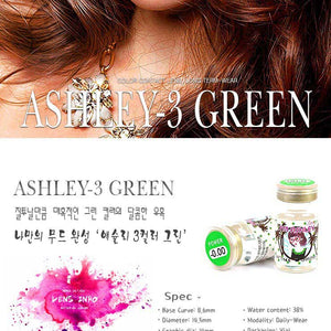 Ashley 3Color Green Colored Contacts (2Pcs) 6 Months