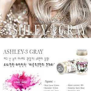 Ashley 3Color Grey Colored Contacts (2Pcs) 6 Months