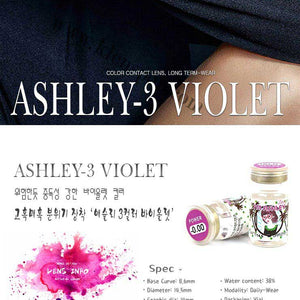Ashley 3Color Violet Colored Contacts (2Pcs) 6 Months