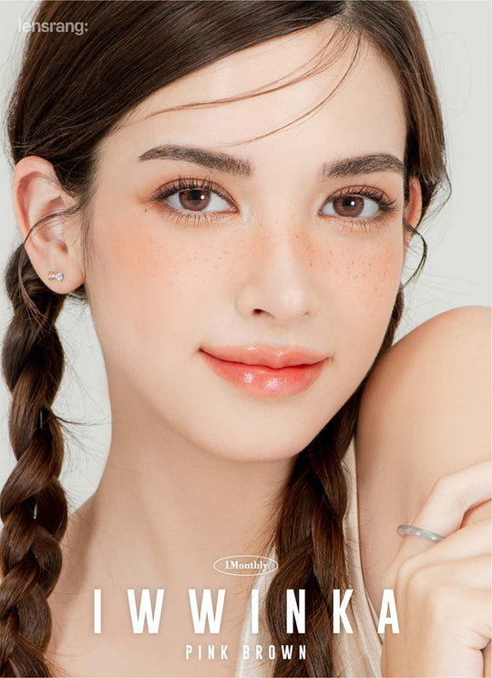 Iwwinka Pink Brown (2pcs) Monthly ( Buy 1 Get 1 Free ) Colored Contacts