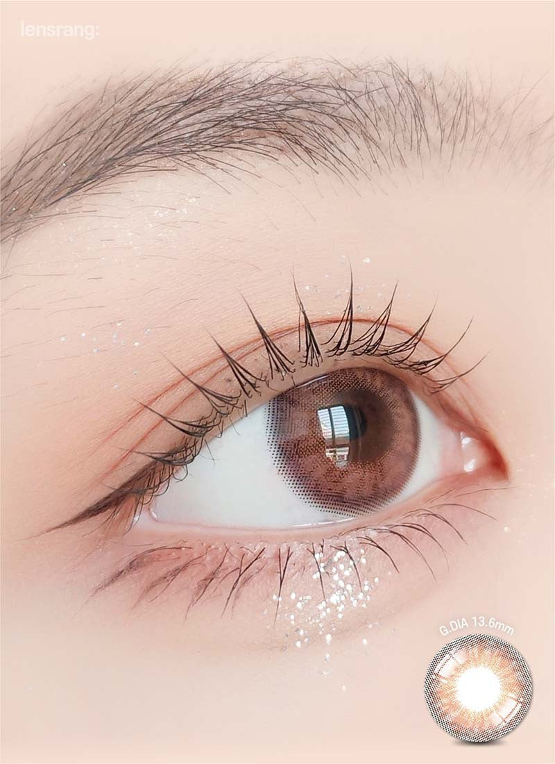 Iwwinka Pink Brown (2pcs) Monthly ( Buy 1 Get 1 Free ) Colored Contacts