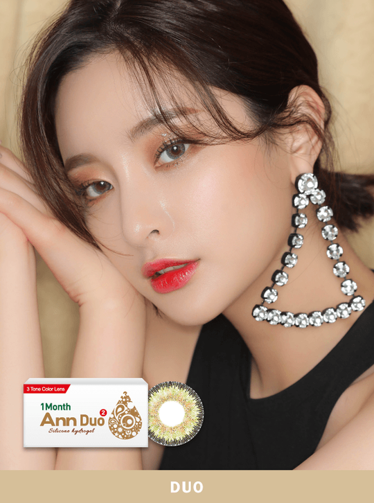 1Month Ann Duo Green (2Pcs) (Silicone Hydrogel) Colored Contacts