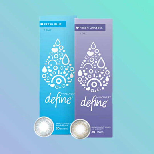 1 Day Acuvue New Define (30pcs) / Fresh Blue / Fresh Grayzel Colored Contacts